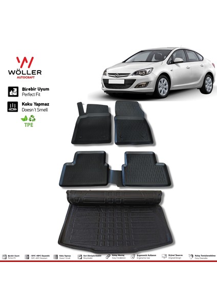 Opel Astra J Sedan Paspas Bagaj Havuzu 2010 2020 3D Wöller Ultraflex Set