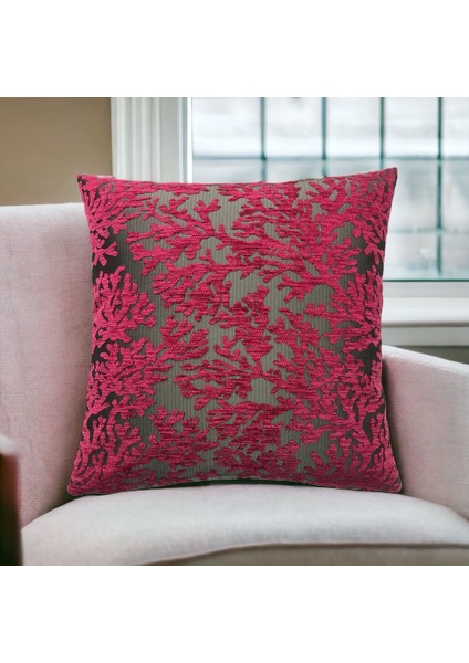 Mercan Desenli Pembe Kırlent Kılıfı 45CM*45CM