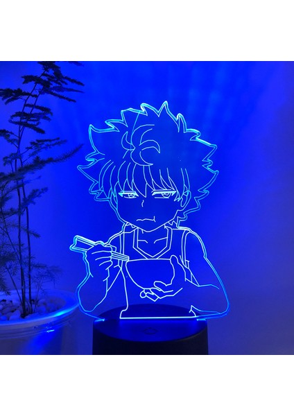 Anime Tam Zamanlı Hunter Gece Işık Ht 3D LED Illusion Lamba 16 Renk Uzaktan Kumanda Çocuk Odası Dekoratif Lamba --- Siyah Koltuk (Yurt Dışından)