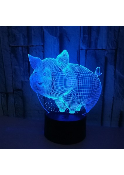 Domuz Gece Ht Işık Ht 3D Illusion Lamba Dokunmatik 7 Renk Değişen Yatak Odası Dekor Kız Çocuklar Doğum Günü Hediyesi Oyuncaklar Domuzlar Hediyeler (Yurt Dışından) fırsatları