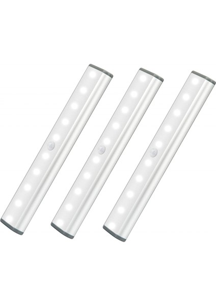 LED Hareket Algılayıcı Dolap Işığı, Tezgah Altı Işığı Dolap Işığı Mutfak Işığı, Dolap Gece Işığı Işığı Bar Aynalı Dolap Etiket Manyetik Şerit (Beyaz Işık, 3 Parça) (Yurt Dışından)