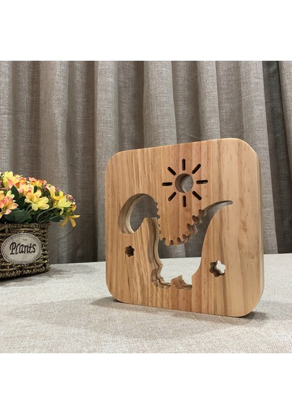Çocuklar Için Dinozor Gecesi;ht Işık;ht Çocuklar Için Ahşap 3D Lamba Yaratıcı Ahşap Işık;hts Basit Dekoratif Işık;hts 3D Ahşap Oyma Desen LED Gece;ht Işık;ht Masa Için (Yurt Dışından) modelleri