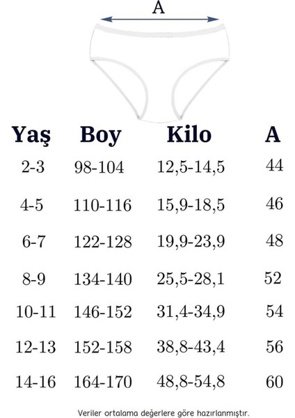 020 Kalpli %100 Pamuk 5'li Çocuk Külot Paketi 020-V1