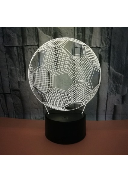 Gece Ht Işık Uzaktan Kumandalı 3D Optik Illüzyon Lambası 16 Renk Değişen Futbol Doğum Günü Sevgililer Günü Hediyesi Spor Fanı Erkek Kız Için (Stil A) (Yurt Dışından)