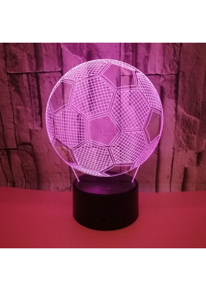 Gece Ht Işık Uzaktan Kumandalı 3D Optik Illüzyon Lambası 16 Renk Değişen Futbol Doğum Günü Sevgililer Günü Hediyesi Spor Fanı Erkek Kız Için (Stil A) (Yurt Dışından)
