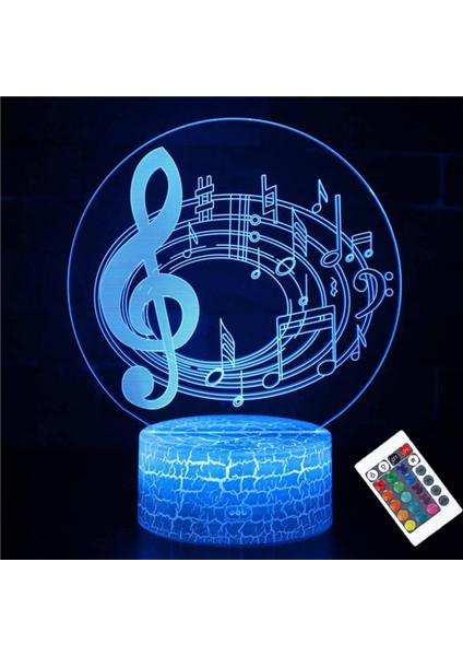 Gece Işık 3D Görselleştirme 7 Renk + 16 Renk Değişimi Optik Illüzyon LED Dokunmatik Sensör Lamba Ev Dekoru Için Uzaktan Kumanda Atmosfer Lambası --- Müzik C (Yurt Dışından)