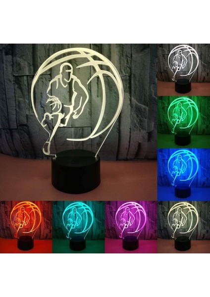 Basketbol Oyna 3D LED Gece Işık Ht 7 Renk Değiştirme Spor Ev Ofis Süslemeleri Lamba Uyku Aydınlatma Best Friends Doğum Günü Yılbaşı Hediyeleri (Yurt Dışından)
