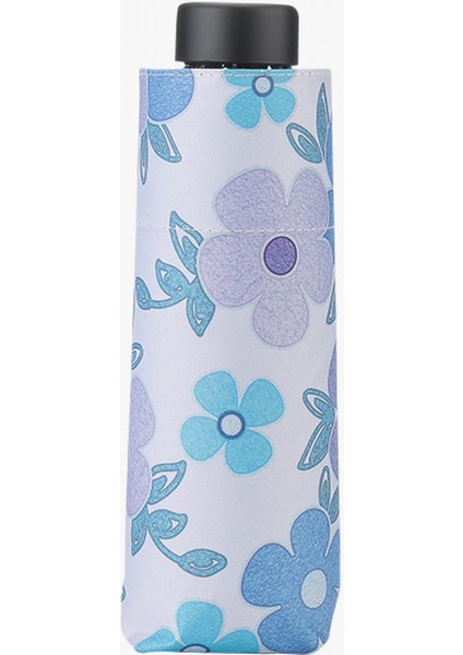 Mini Yağmur ve Yağmur Şemsiye Moda 50% Katlanır Güneşlik Küçük Çiçek Cep Şemsiye --- Mavi (Yurt Dışından)