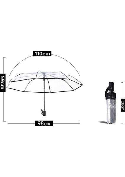 Otomatik Açılır Katlanır Şemsiye Şeffaf-Pembe (Yurt Dışından) fiyatları