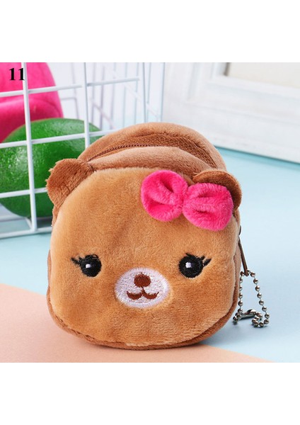 Yumuşak Peluş Mini Para Cüzdan Panda Köpek Tavşan Kurbağa Karikatür Kadın Bozuk Para Cüzdanı Sevimli Fermuar Kızlar USB Kablosu Çanta Anahtar Cüzdan Bozuk Para Kesesi (Yurt Dışından)