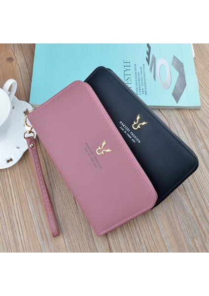 Yeni Lüks Kadın Cüzdan Uzun Fermuar Çanta Moda Cep Telefonu Çantası Büyük Kapasiteli Pu Deri Para Debriyaj Çanta Portomonee (Yurt Dışından) fiyatları