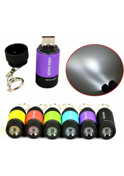 Mini Cep Meşaleler LED Işık-Usb Şarj Edilebilir Taşınabilir LED El Feneri-Anahtarlık Torch Lambası Su Geçirmez Kamp Işık USB Şarj Cihazı (Yurt Dışından)