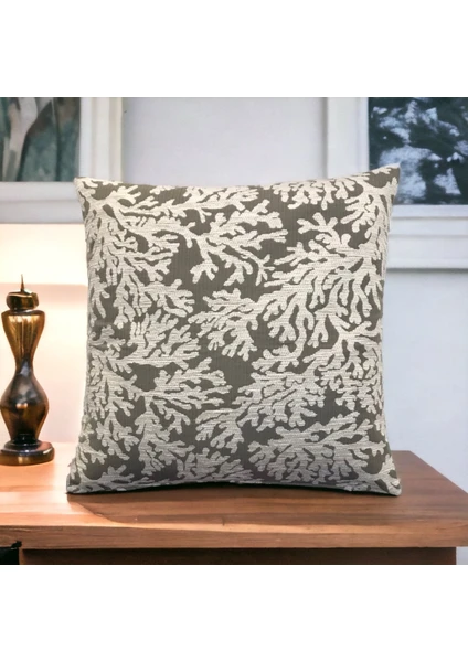 Pillows Store Mercan Desenli Beyaz Kırlent Kılıfı 45CM*45CM