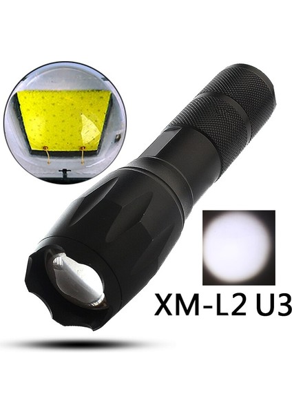LED El Feneri Cree Xm-L2 U3 Işık Lambası Flaş Aydınlatma 5000LM Taktik Torch Fener Kamp Için Şarj Edilebilir 18650 Pil Kullanın (Yurt Dışından)