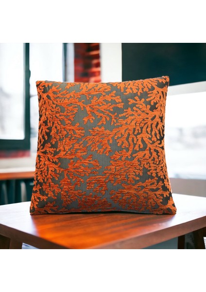 Mercan Desenli Turuncu Kırlent Kılıfı 45CM*45CM