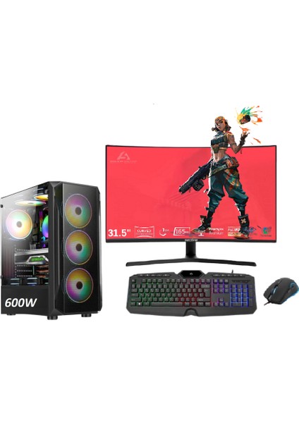 GMX7846 İ5 12.Nesil 12600K 16GB Ram 256GB SSD 8GB RX580 31.5" 165HZ Oyun Bilgisayarı