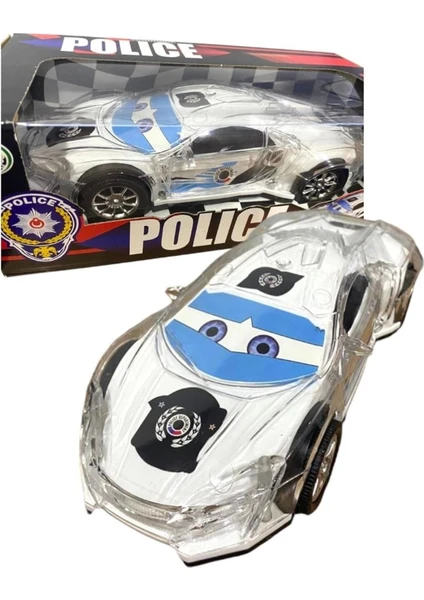 Pratik Toys 30 cm Sesli Işıklı Çarp Dön Police Pilli Araba 2044