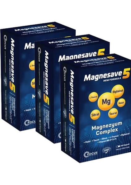 Magnesave5 Magnezyum Complex 60 Kapsül x 2