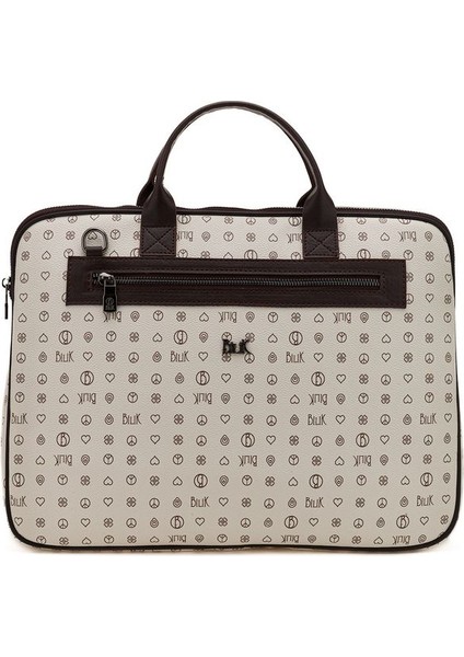 Monogram Bej/kahve Unisex Laptop & Evrak Çantası RH09 Business-Mn