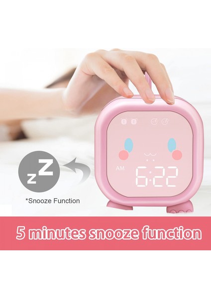 Dinozorlu Çocuk Çalar Saat, Çocuk Yatak Odası Için Dijital Çalar Saat, Sevimli Başucu Saati Çocuk Uyku Eğitmeni, Uyandırma Işığı ve Usb'li Gece Işığı (Pembe) (Yurt Dışından) fırsatları