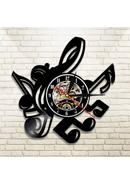 Müzik Vinil Plak Duvar Saati - Nota Desenli Vinil Duvar Saati - Vinil Saat - Oturma Odası Duvar Dekoru - Müzik Severler Için Eşsiz Hediyeler (Yurt Dışından) fiyatları