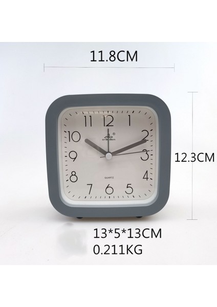 5 Inç Basit Stil Avrupa Tarzı Öğrenci Çocuk Sevimli Saat Yatak Odası Sessiz Başucu Küçük Çalar Saat (Kare Gri) (Yurt Dışından) fiyatları