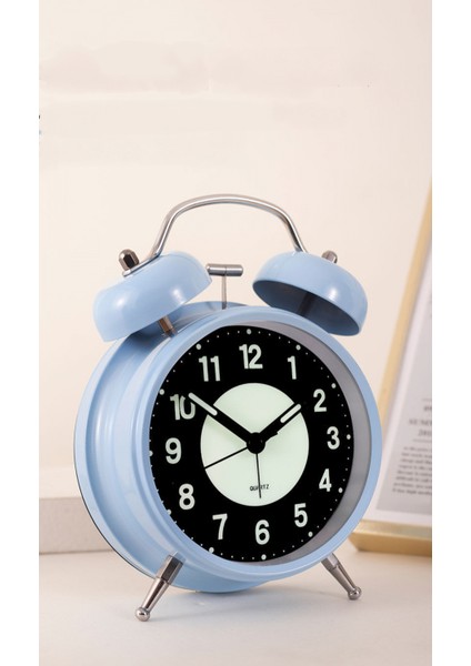 Öğrenciler, Çocuklar ve Yetişkinler Için 4 Inç Metal Işıklı Sevimli Çalar Saat Sessiz Çalar Saat, Şarj Edilebilir (Açık Mavi) (Yurt Dışından) fırsatları