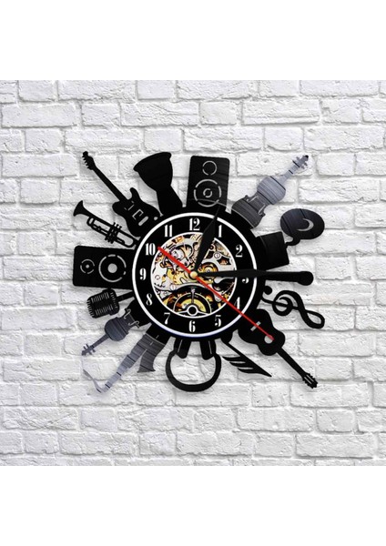 Müzik Vinil Plak Duvar Saati - Enstrüman Kombinasyonu Vinil Kayıtlar Duvar Saati - Vinil Saat - Oturma Odası Duvar Dekoru - Müzik Severler Için Eşsiz Hediyeler (Yurt Dışından) fiyatları