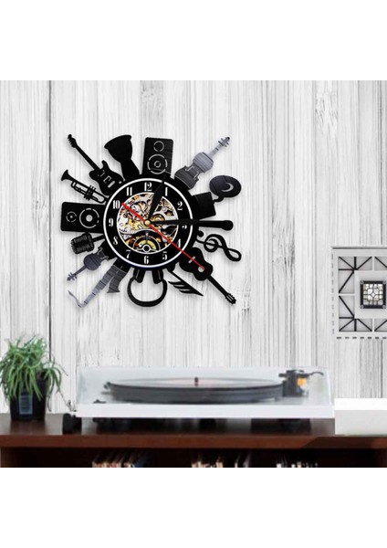 Müzik Vinil Plak Duvar Saati - Enstrüman Kombinasyonu Vinil Kayıtlar Duvar Saati - Vinil Saat - Oturma Odası Duvar Dekoru - Müzik Severler Için Eşsiz Hediyeler (Yurt Dışından) modelleri