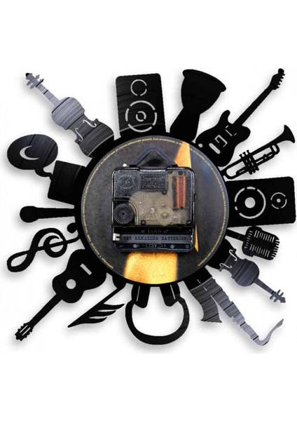 Müzik Vinil Plak Duvar Saati - Enstrüman Kombinasyonu Vinil Kayıtlar Duvar Saati - Vinil Saat - Oturma Odası Duvar Dekoru - Müzik Severler Için Eşsiz Hediyeler (Yurt Dışından) fırsatları