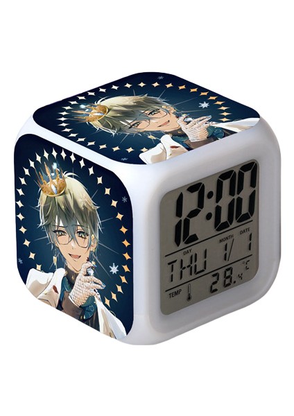 Wekity Anime Çalar Saat Tek Parça LED Kare Saat Zaman, Sıcaklık, Alarm, Tarih ile Dijital Çalar Saat (Yurt Dışından)