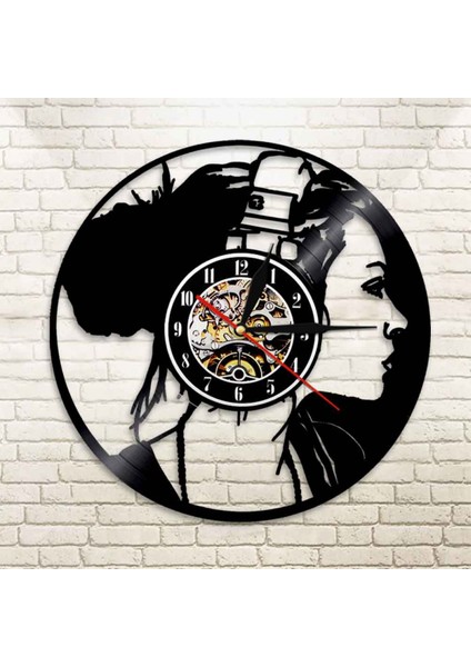 Müzik Vinil Kayıt Duvar Saati - Müzik Kız Vinil Duvar Saati - Vinil Saat - Oturma Odası Duvar Dekoru - Müzik Aşığı Için Eşsiz Hediyeler (Yurt Dışından) modelleri