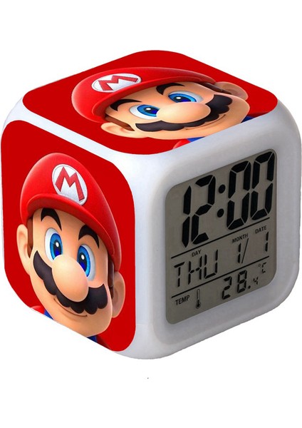 R-Timer Super Mario Bros 7 Renk Değiştirilebilir Dijital Çalar Saat, Zaman, Sıcaklık, Alarm, Tarih (Yurt Dışından)