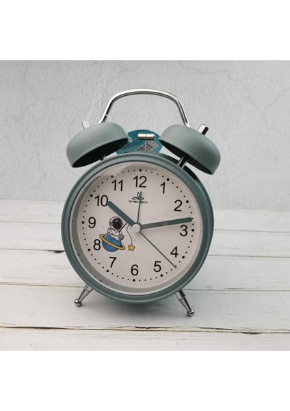 Stereoskopik Kadranlı, Arkadan Aydınlatmalı, Pille Çalışan Yüksek Sesli Alarm Saati ile 4 Inç Ikiz Zil Çalar Saat-Yeşil (Yurt Dışından)