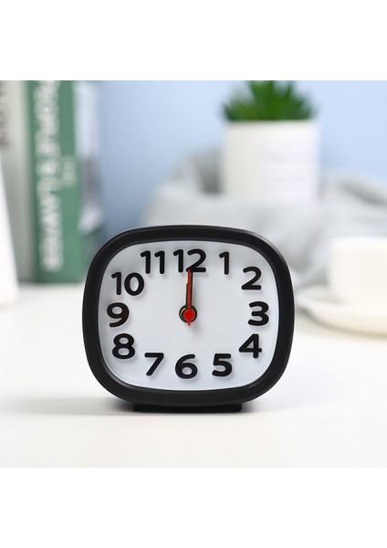3.85 Inç Basit Moda Çalar Saat Sessiz Ev Öğrenci Çalar Saat Karikatür Çalar Saat Çocuk Başucu Çalar Saat (Siyah) (Yurt Dışından) fırsatları
