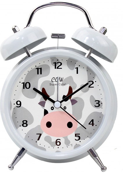 Inç Çalar Saat, Analog Metal Sığır Çalar Saat, Öğrenci Ev Dekorasyonu Masaüstü Saati (Yurt Dışından)