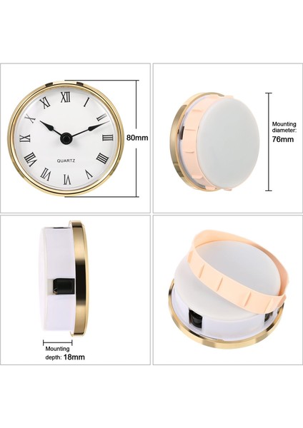 3-1/8 Inç (80 Mm) Romen Rakamıyla Kuvars Saat Donanımı/ekleme, Kuvars Hareketi (Altın Jant) (Yurt Dışından) fiyatları