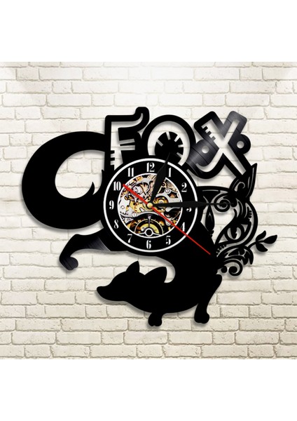 Müzik Vinil Plak Duvar Saati -Tilki Desenli Vinil Duvar Saati - Vinil Saat - Oturma Odası Duvar Dekoru - Müzikseverler Için Eşsiz Hediyeler (Yurt Dışından) modelleri