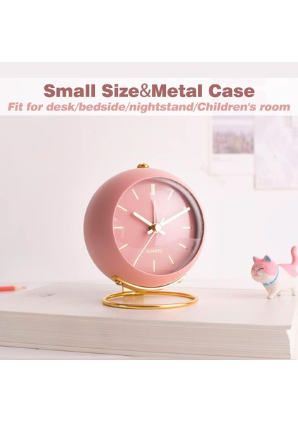 Pille Çalışan Işıklı Masa Çalar Saatler, Retro Sessiz Geçiş Yok Analog Küçük Saat, Başucu / Yatak Odası Için Yüksek Sesli Vintage Masa Çalar Saatler (Pembe) (Yurt Dışından) fırsatları