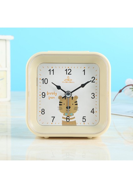 3.78 Inç Basit Stil Sessiz Gece Lambası ile Öğrenci Çocuk Yetişkin Sevimli Saat Yatak Odası Başucu Küçük Çalar Saat (Krem Rengi) (Yurt Dışından) fiyatları
