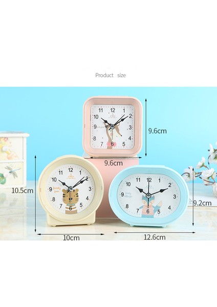 3.78 Inç Basit Stil Sessiz Gece Lambası ile Öğrenci Çocuk Yetişkin Sevimli Saat Yatak Odası Başucu Küçük Çalar Saat (Krem Rengi) (Yurt Dışından) modelleri