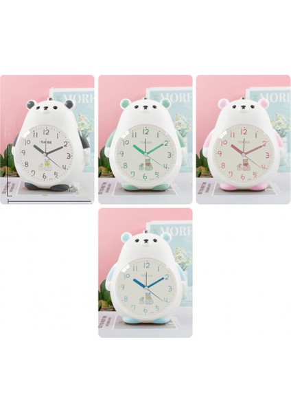 Yatak Odaları Için Çalar Saatler, Karikatür Çalar Saat Ayı Çalar Saat Gece Lambası, Öğrenci Çocuk Ev Dekorasyonu Masaüstü Saati (Beyaz Mavi) (Yurt Dışından) fiyatları