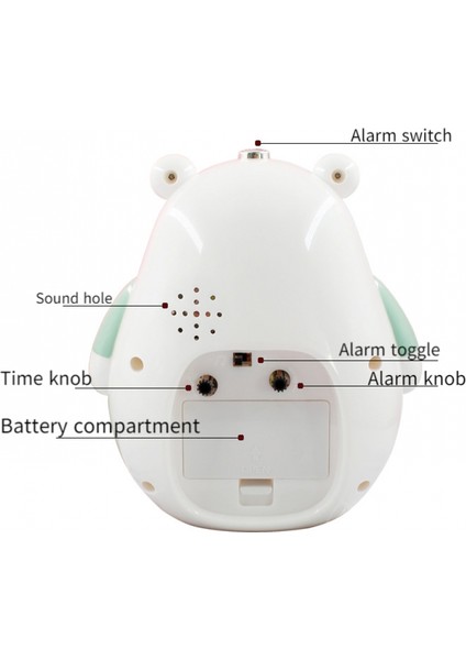 Yatak Odaları Için Çalar Saatler, Karikatür Çalar Saat Ayı Çalar Saat Gece Lambası, Öğrenci Çocuk Ev Dekorasyonu Masaüstü Saati (Beyaz Mavi) (Yurt Dışından) fırsatları