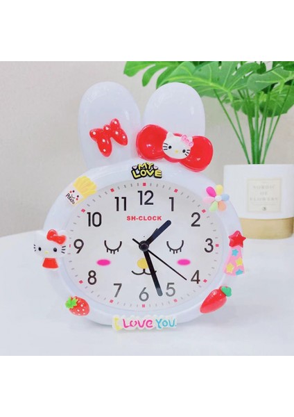 Yatak Odası Çalar Saat, Tavşan Kafası Çalar Saat, Öğrenci Ev Dekorasyonu Masaüstü Saati (Yurt Dışından)