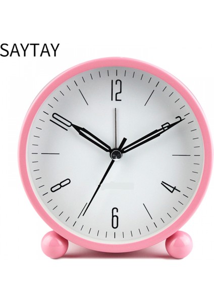 Analog Çalar Saat, 4 Inç Süper Sessiz, Geçmeyen, Gece Işıklı Küçük Saat, Pille Çalışan, Basit Tasarım, Yatak Odası Için, Başucu, Masa-Pembe (Yurt Dışından)