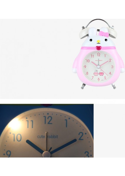 Çalar Saat, Analog Metal Tavşan Çalar Saat, Öğrenci Ev Dekorasyonu Masaüstü Saati (Yurt Dışından) fırsatları