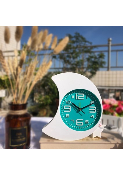 Yatak Odası Çalar Saat, Ay Çalar Saat, Öğrenci Ev Dekorasyonu Masaüstü Saati (Yurt Dışından)