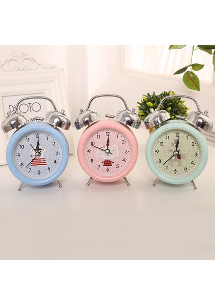 Inç Basit Stil Metal Çift Çan Öğrenci Çocuk Yetişkin Sevimli Saat Yatak Odası Başucu Küçük Çalar Saat (Yeşil) (Yurt Dışından) modelleri