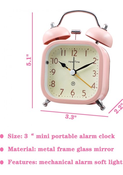 Justup Çocuklar Için Sessiz Çalar Saat Derin Uyuyanlar Için Yüksek Sesli Alarm Küçük Masa Saati Arkadan Aydınlatmalı Yatak Odası Oturma Odası Için --- Sarı (Yurt Dışından)