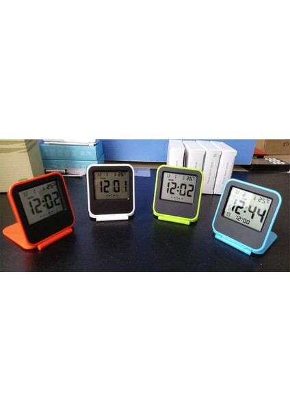 LCD Gece Lambası ile Mini Küçük Dijital Seyahat Çalar Saatler, Pille Çalışan Seyahat Saati, Taşınabilir Katlanır Mini Cep Sıcaklık Saati (Mavi) (Yurt Dışından) modelleri